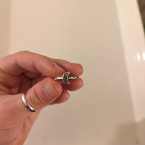Sterling Silver Crescent Moon Ring